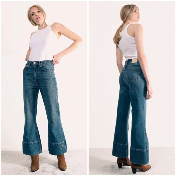 💕AMENDI💕 Joni Flare Jeans ~ Long Time Blue 28 x 32 NWT - Picture 1 of 16